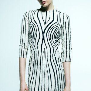 NWT Zara ZW Women’s Collection Artistic Crinkled Fabric Dress